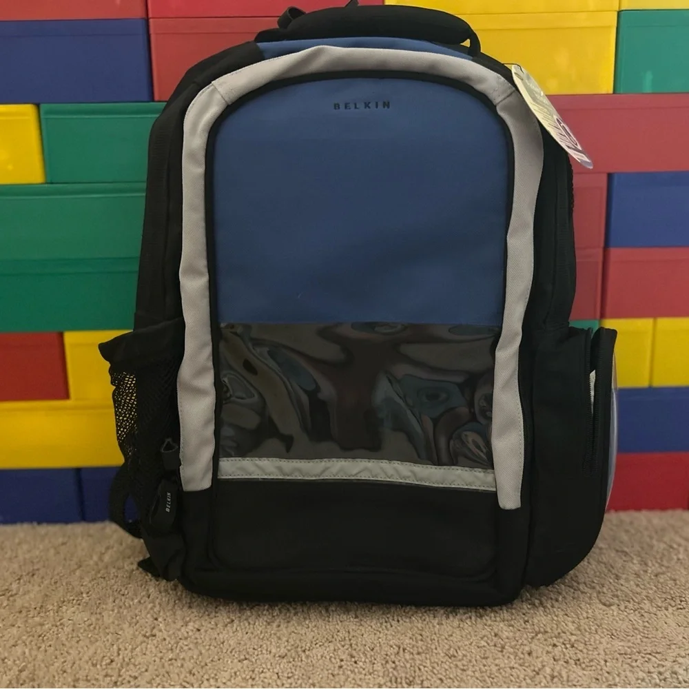 Belkin Black and Blue Backpack with Gray Highlights